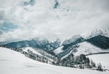 Mountaintops in winter. Tatra Mountains near Zakopane.