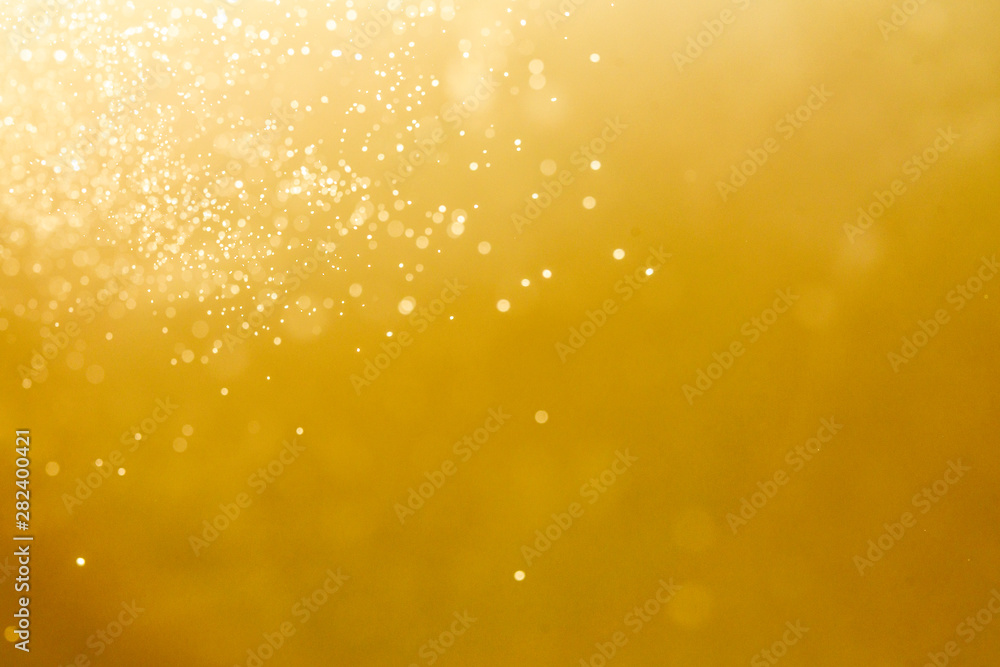 Sticker abstract yellow bokeh defocus background.