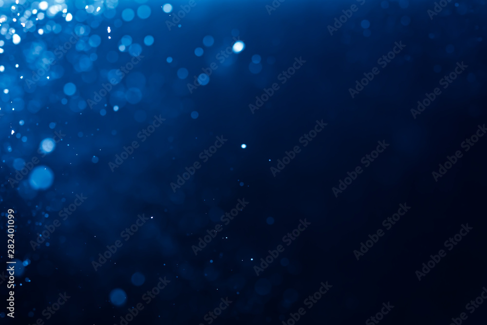 Wall mural abstract blue defocused bokeh background