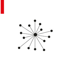 Connection icon vector red hub network designed for web and software interfaces flat sign symbols logo illustration isolated on white background.