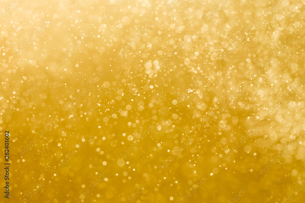 Wall mural abstract yellow bokeh defocus background.