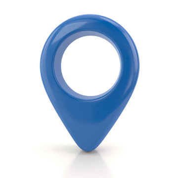 Blue  map pin 3d illustration