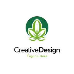 Cannabis logo with creative concept Premium Vector, Cannabis leaf logo design