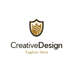 castle logo icon vector template, simple vector line art logo of medieval castle tower