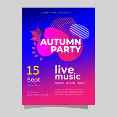 Autumn party flyer templates collection
