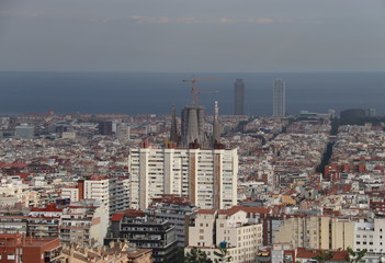 Paysage urbain et mer à Barcelone, Espagne