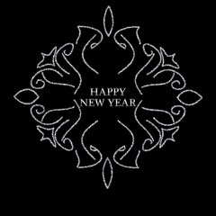 Shiny background with silver glitter frame and space for text. Vector glitter decoration, great for christmas and birthday cards, wedding invitation.