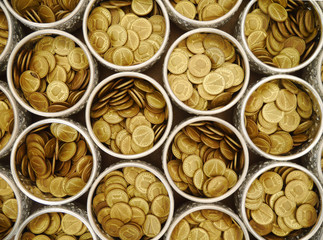 Coins for making merit at the temple.Merit Little Coin use this coin making a merit in the temple our Thai Traditional pray for good luck