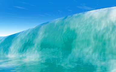 The sea and wave made in 3D Render	