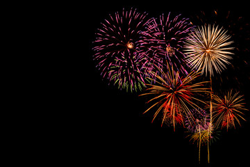 Festival Fireworks on Black backgrounds