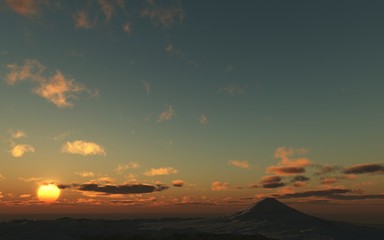 Obraz na płótnie Canvas Mt.Fuji made in 3D Render