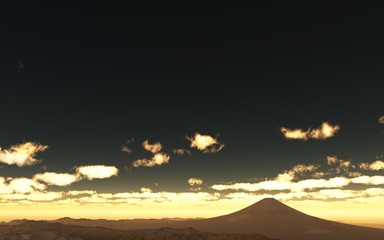 Mt.Fuji made in 3D Render