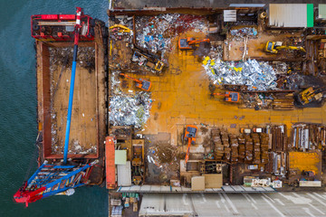 Top view of the trash ship