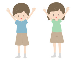 ひなちゃんととしくんわーい