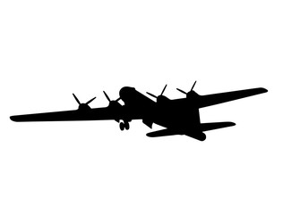 military aircraft silhouette isolated vector