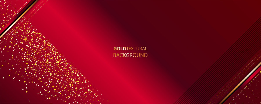 Dark Red And Gold Abstract Background Luxury Golden Line Template Premium Vector 