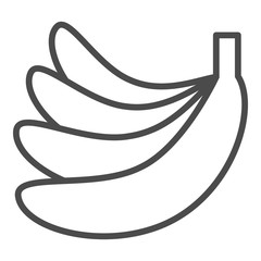 Banana icon in outline style isolated on white background. Fruits symbol stock vector illustration.