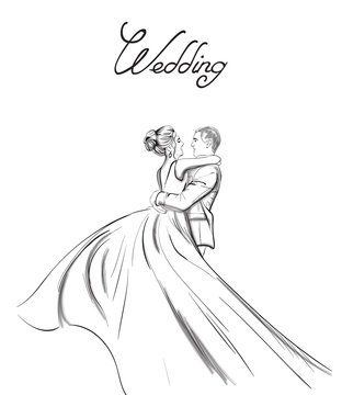 bride and groom silhouette clipart
