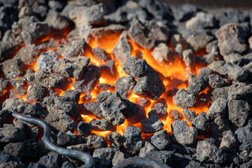 hot coals in the forge