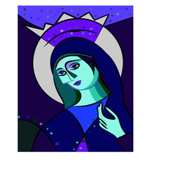 Colorful abstract background, cubism art style,Our Lady of Peace