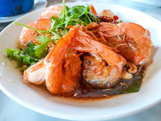 Fried Shrimp with Tamarind Sauce.