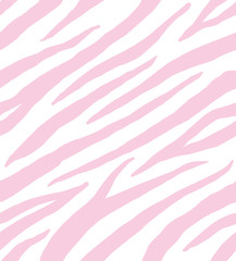 Vector seamless pattern of pastel pink zebra fur isolated on white background © Sweta