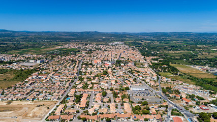 Aerial photo of Sigean in the Aude, France