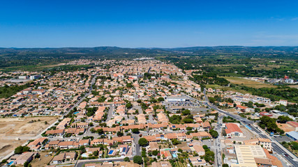 Aerial photo of Sigean in the Aude, France