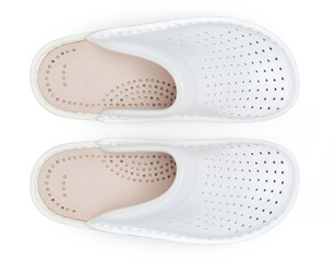 Boots isolated on white background. Top view.