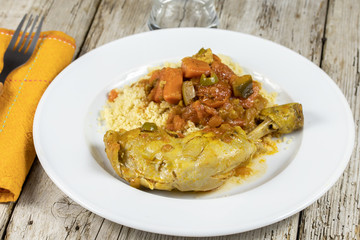 tajine de poulet aux légumes