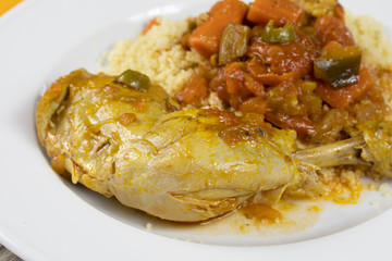tajine de poulet aux légumes