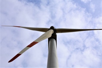 wind turbine against blue sky