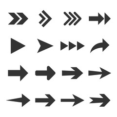 Arrow icon set. Vector illustration, flat design.