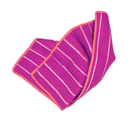 Microfiber striped towel on an isolated white background