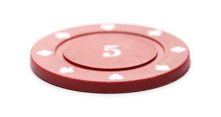 Casino poker chip isolated on white background