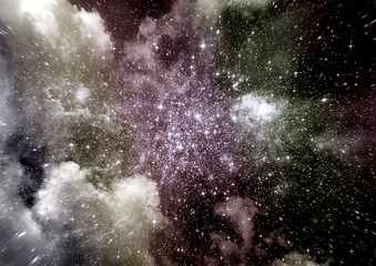 galaxy in a free space. 3D rendering