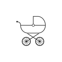 Plakat Baby, carriage, buggy, pram, stroller, wheel icon. Vector illustration, flat design.