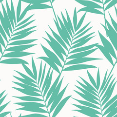 Palm Leaves Pattern. Endless Background. Seamless