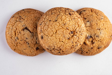 chocolate chip cookie isolated on white background