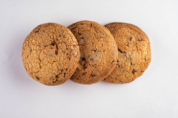 chocolate chip cookie isolated on white background