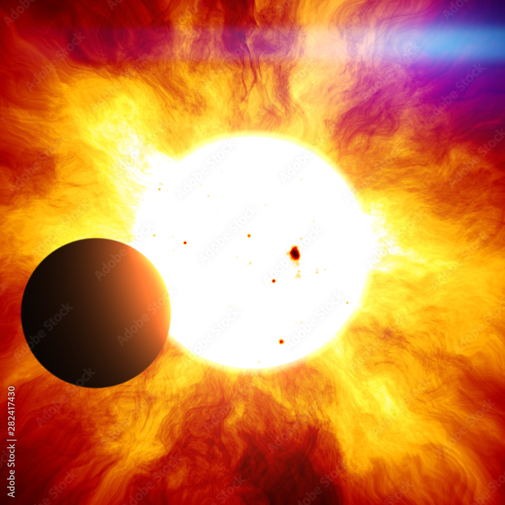 Canvas Prints the beginning of a solar eclipse