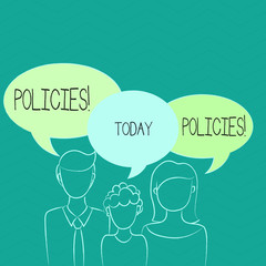 Word writing text Policies. Business concept for Business Company or Government Rules Regulations Standards