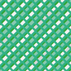 A seamless vector geometric pattern with diagonal dashed lines in mint green and white. Surface printdesign swatch.