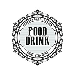 Food and drink logo design for brand label - coffee cafe cake tea snack 