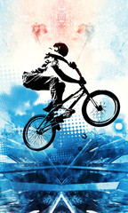 Fototapeta na wymiar Sport illustration of bmx rider