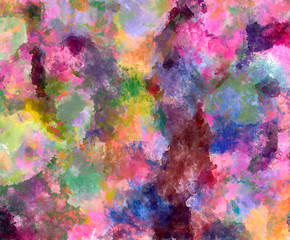 Abstract art background. Oil painting on canvas. Color texture. Fragment of artwork. Spots of oil paint. Brushstrokes of paint. Modern art. Contemporary art. Colorful canvas.