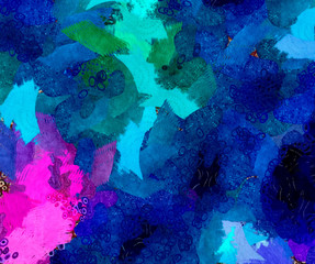 Abstract art background. Oil painting on canvas. Color texture. Fragment of artwork. Spots of oil paint. Brushstrokes of paint. Modern art. Contemporary art. Colorful canvas.