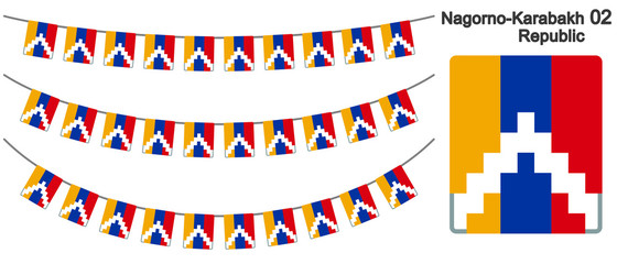 アルツァフ共和国の国旗のガーラーンド　ベクターデータ（bunting garland）