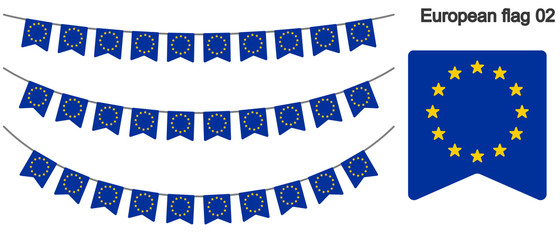 欧州旗のガーラーンド　ベクターデータ（bunting garland）