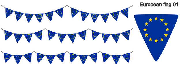 Obraz premium 欧州旗のガーラーンド ベクターデータ（bunting garland）